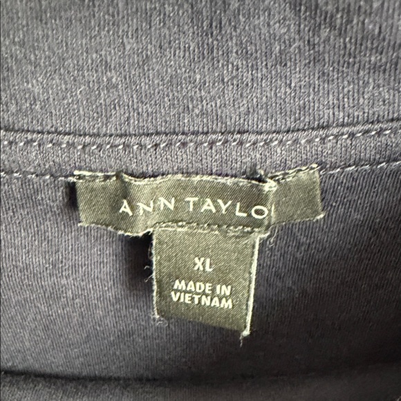 Ann Taylor Navy Button-Sleeve Top - Picture 2 of 4